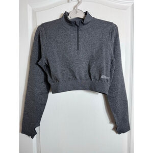 Women's Echt Gray Arise Stellar Long Sleeve Crop Top Size L